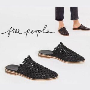 NWOT Free People Mirage Black Cutout Mules Size 38